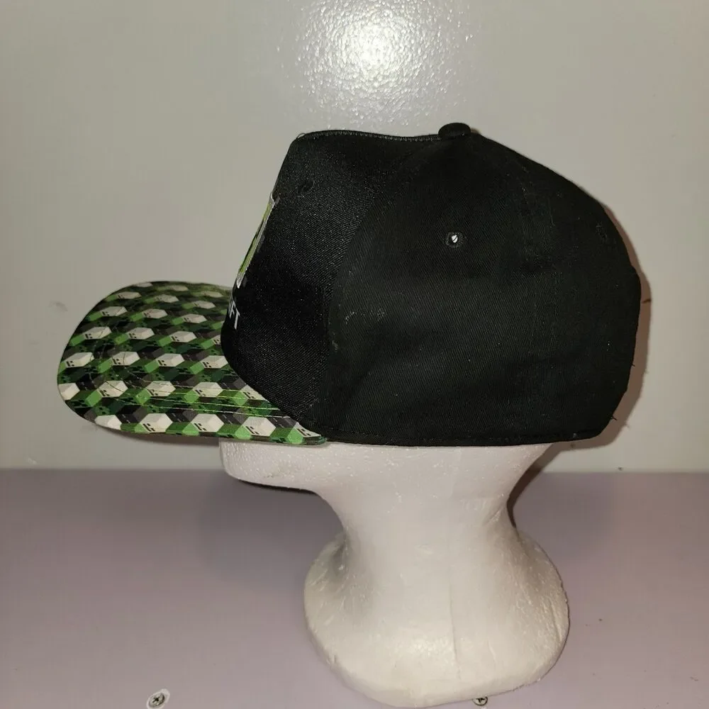Minecraft Creeper  Baseball Cap Hat YOUTH Size OSFM Black Green